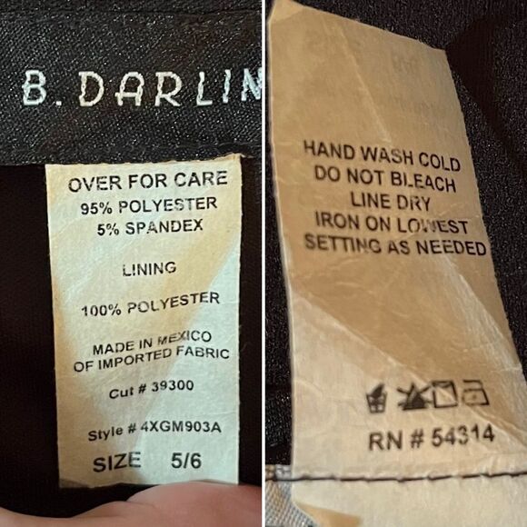 B. Darlin Cuff Off-The-Shoulder Scuba Crepe Skater Dress Retro 5/6 Juniors - Picture 11 of 12